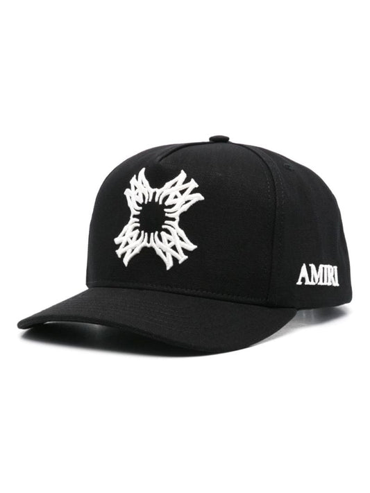 Black Ma-embroidered Cap