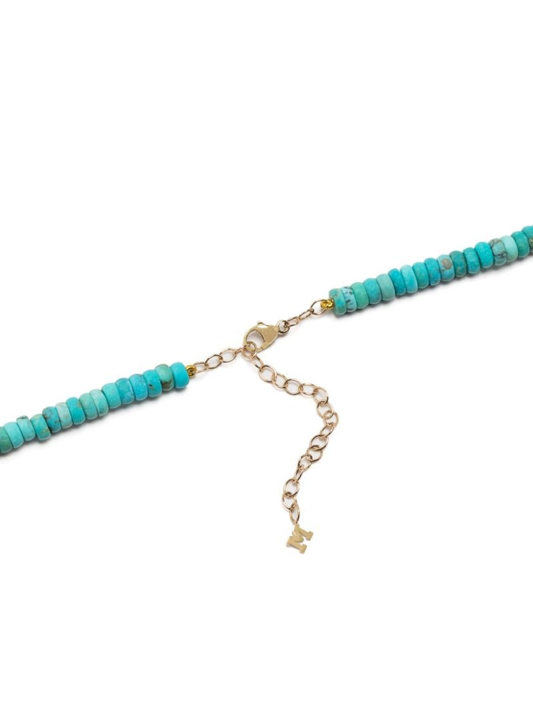 14k Yellow Gold Turquoise Bead Necklace
