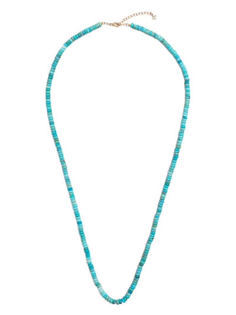 14k Yellow Gold Turquoise Bead Necklace