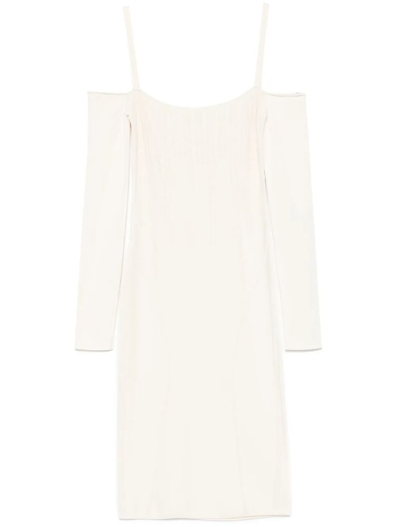 Neutrals Boning Detail Knit Dress