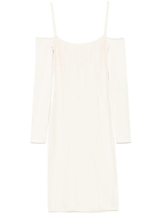 Neutrals Boning Detail Knit Dress
