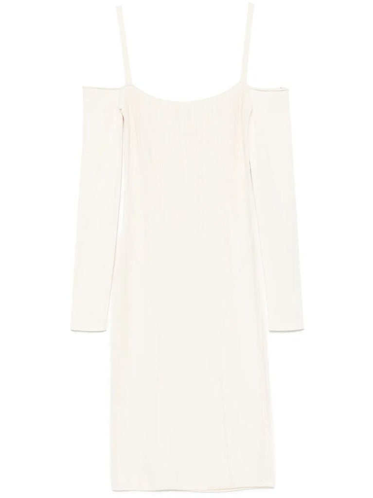 Neutrals Boning Detail Knit Dress