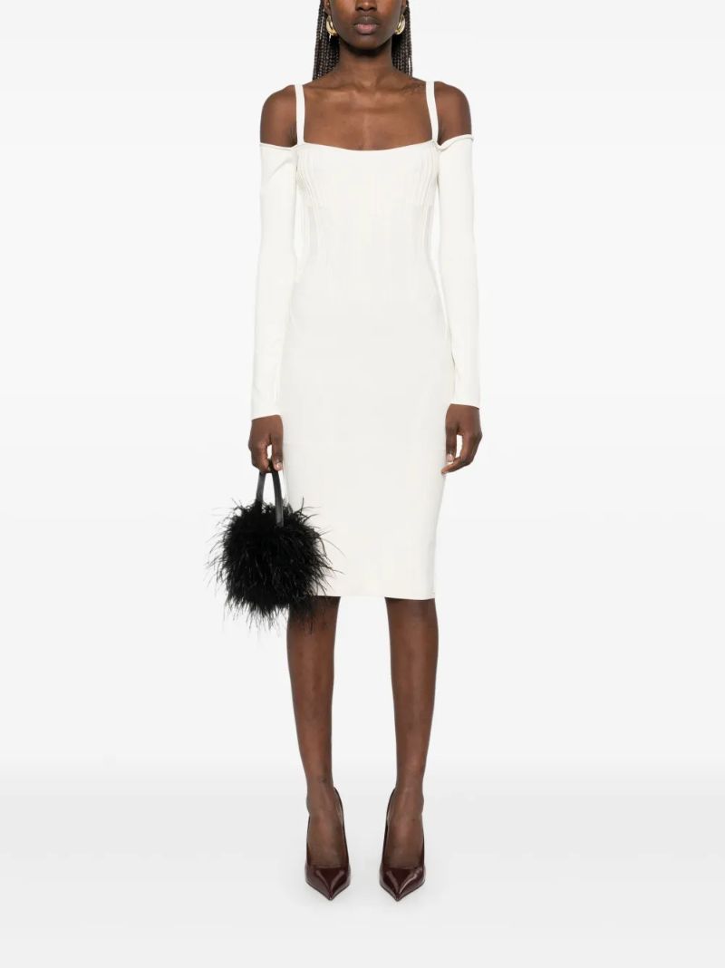 Neutrals Boning Detail Knit Dress