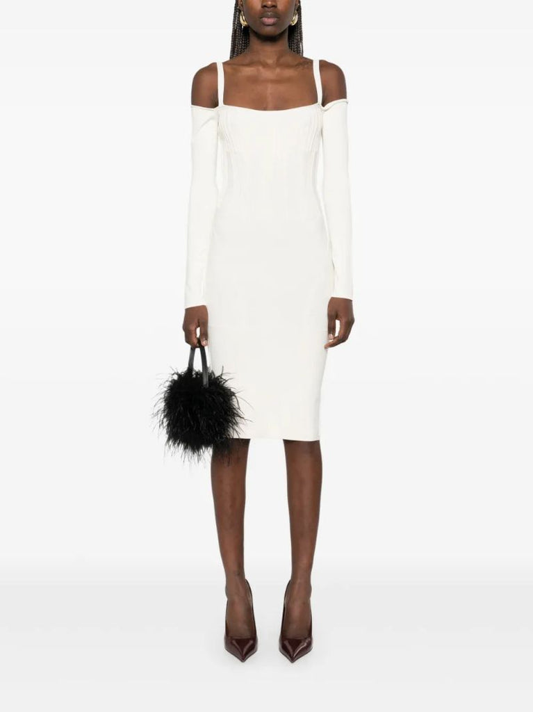 Neutrals Boning Detail Knit Dress