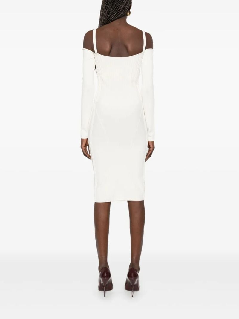 Neutrals Boning Detail Knit Dress
