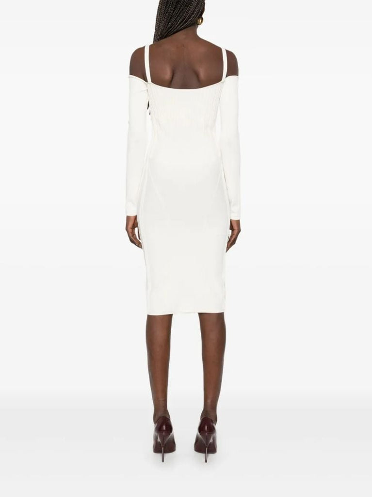 Neutrals Boning Detail Knit Dress