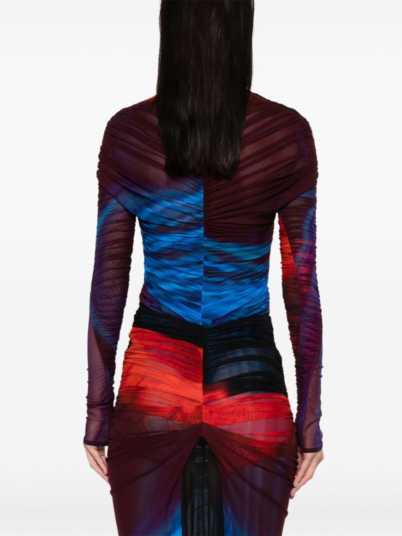 Ruched Mesh Bodysuit