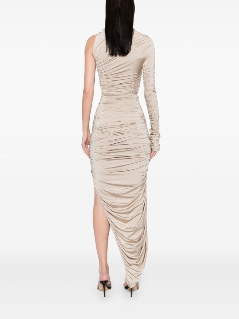 Ruched Asymmetrical Maxi Dress