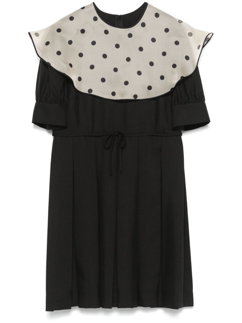 Black Polka Dot-collar Dress