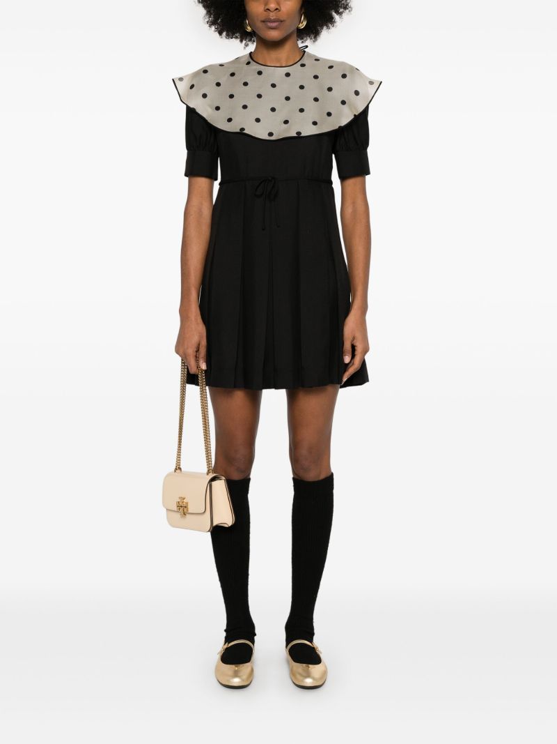 Black Polka Dot-collar Dress