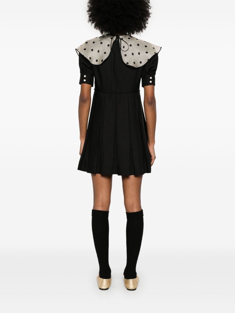 Black Polka Dot-collar Dress