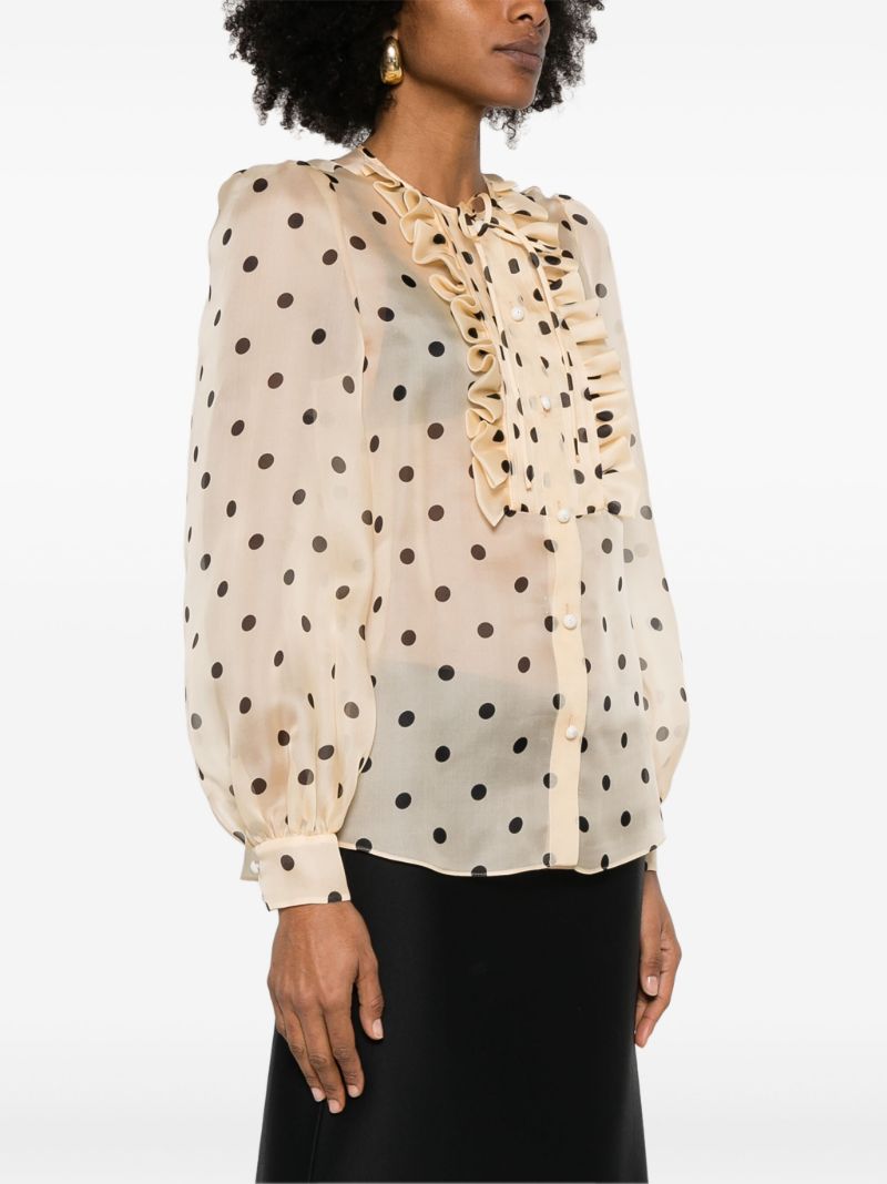 Neutral Polka Dot-print Shirt