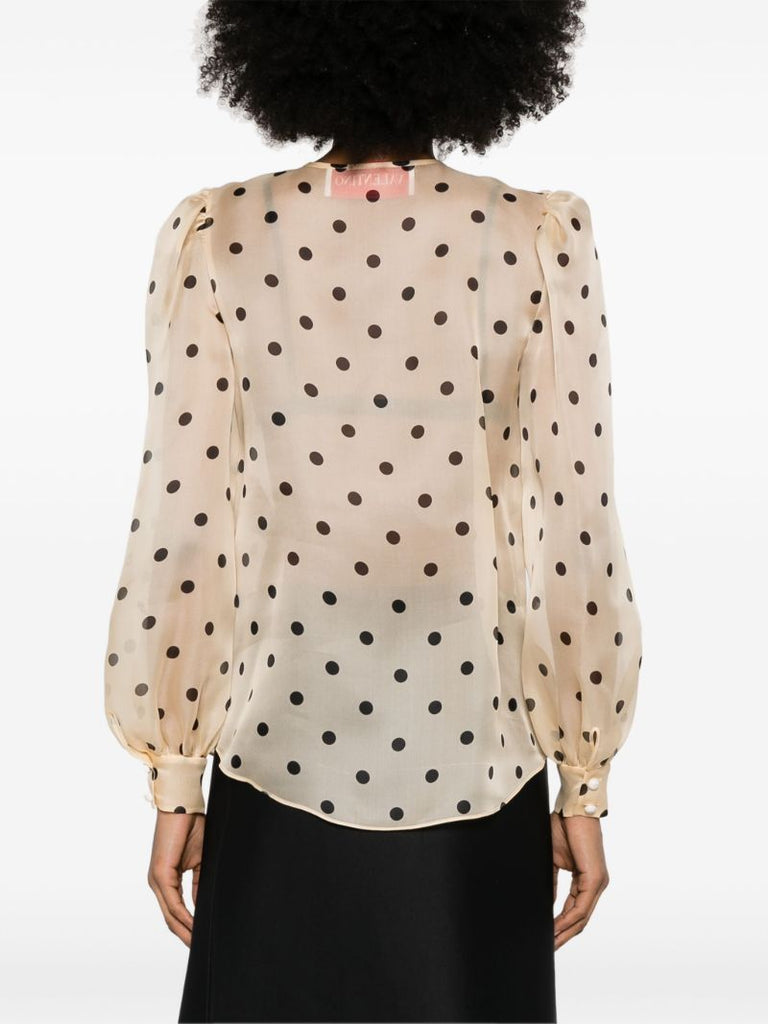 Neutral Polka Dot-print Shirt