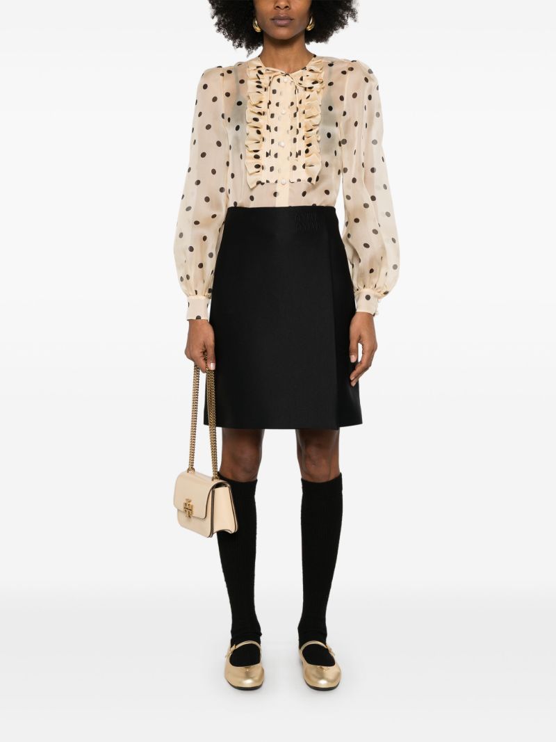 Neutral Polka Dot-print Shirt