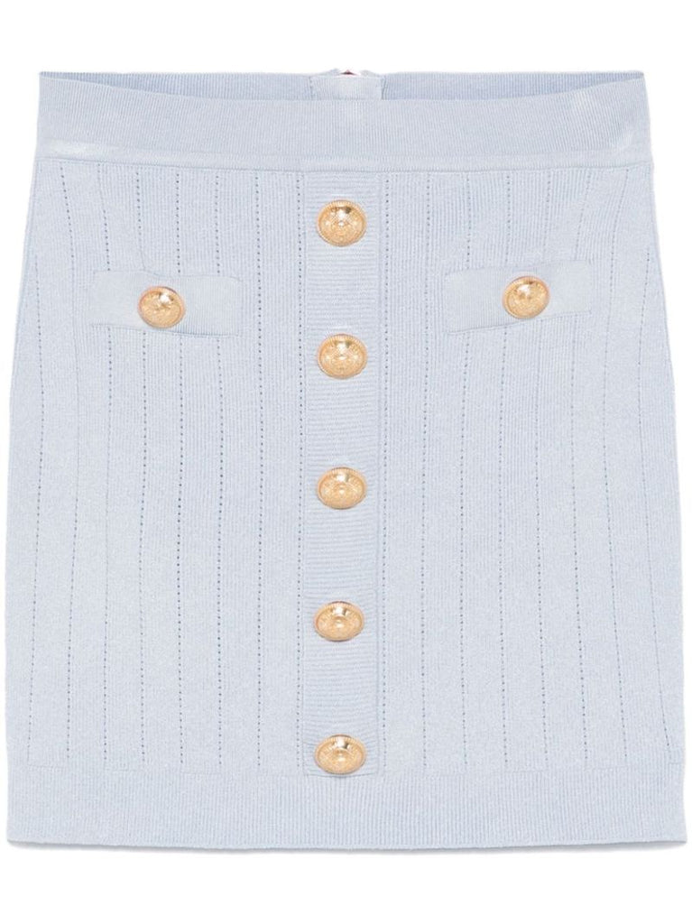 Button-embellished Mini Skirt