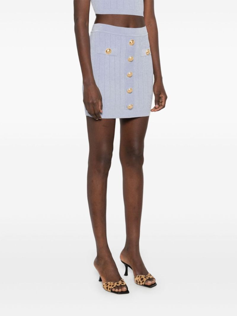 Button-embellished Mini Skirt