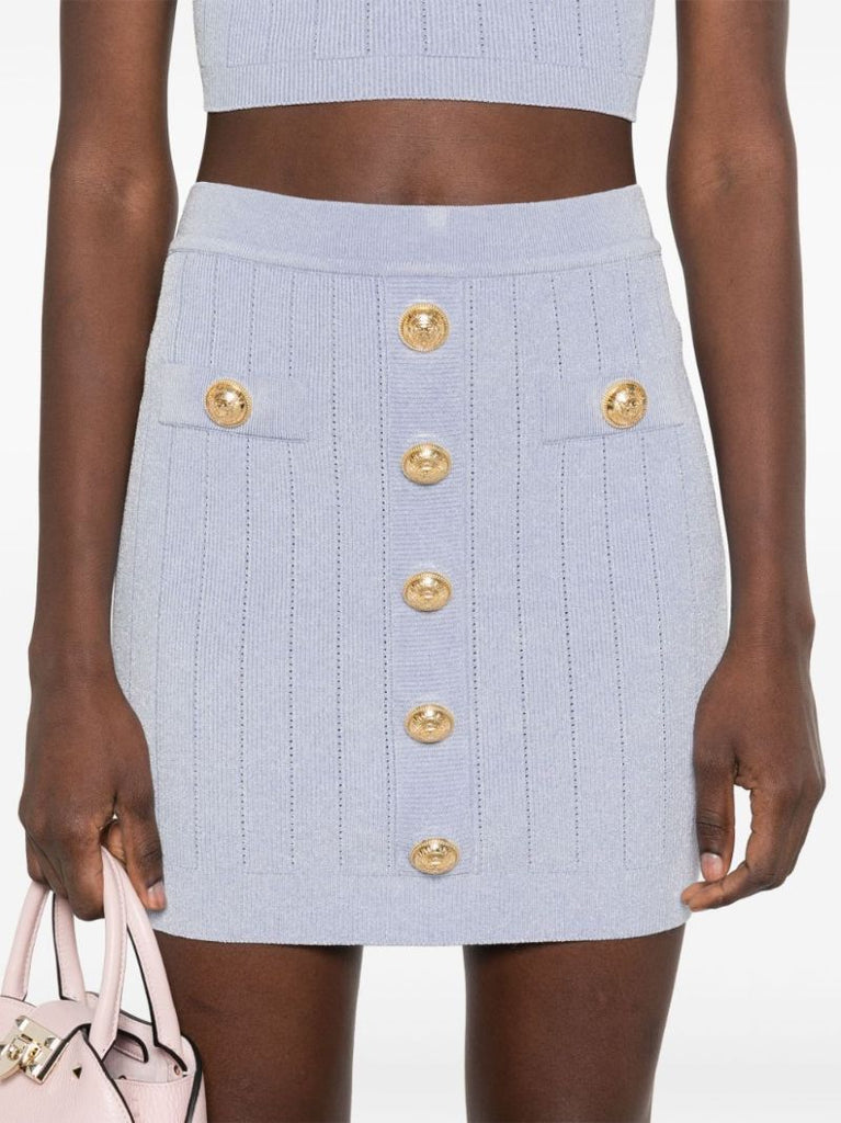 Button-embellished Mini Skirt