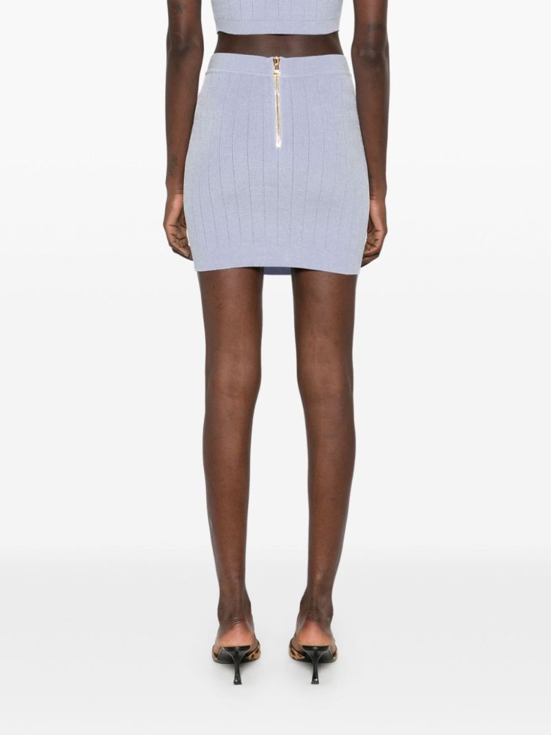 Button-embellished Mini Skirt