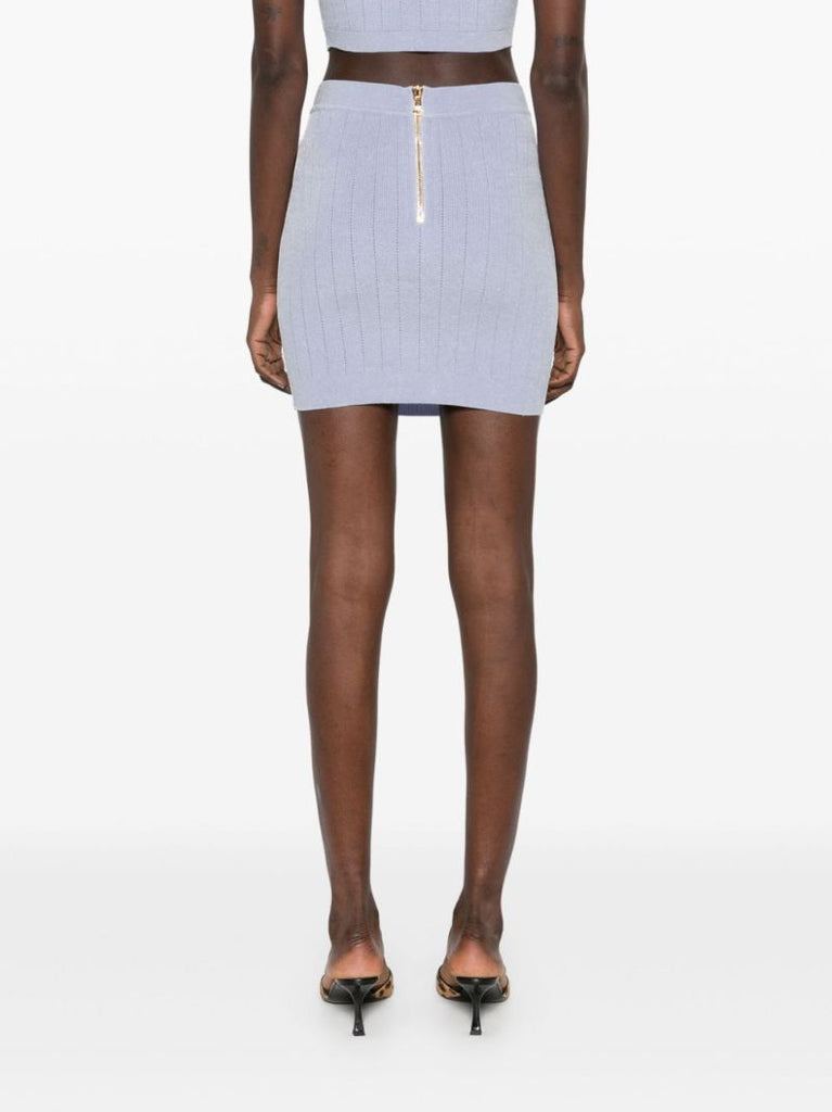 Button-embellished Mini Skirt