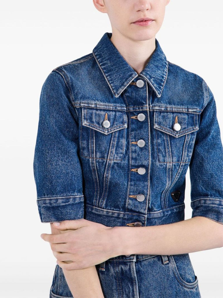 Triangle-logo Denim Jacket