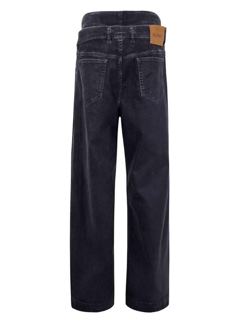 Double-waistband Straight Jeans