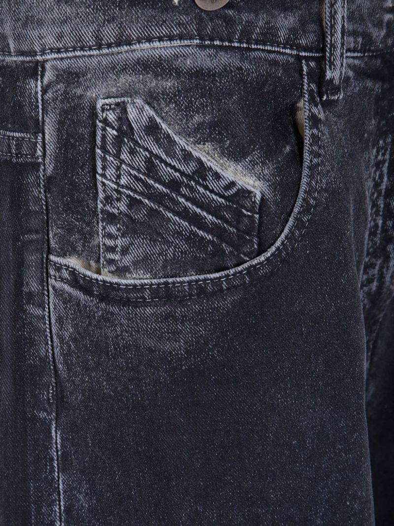 Double-waistband Straight Jeans