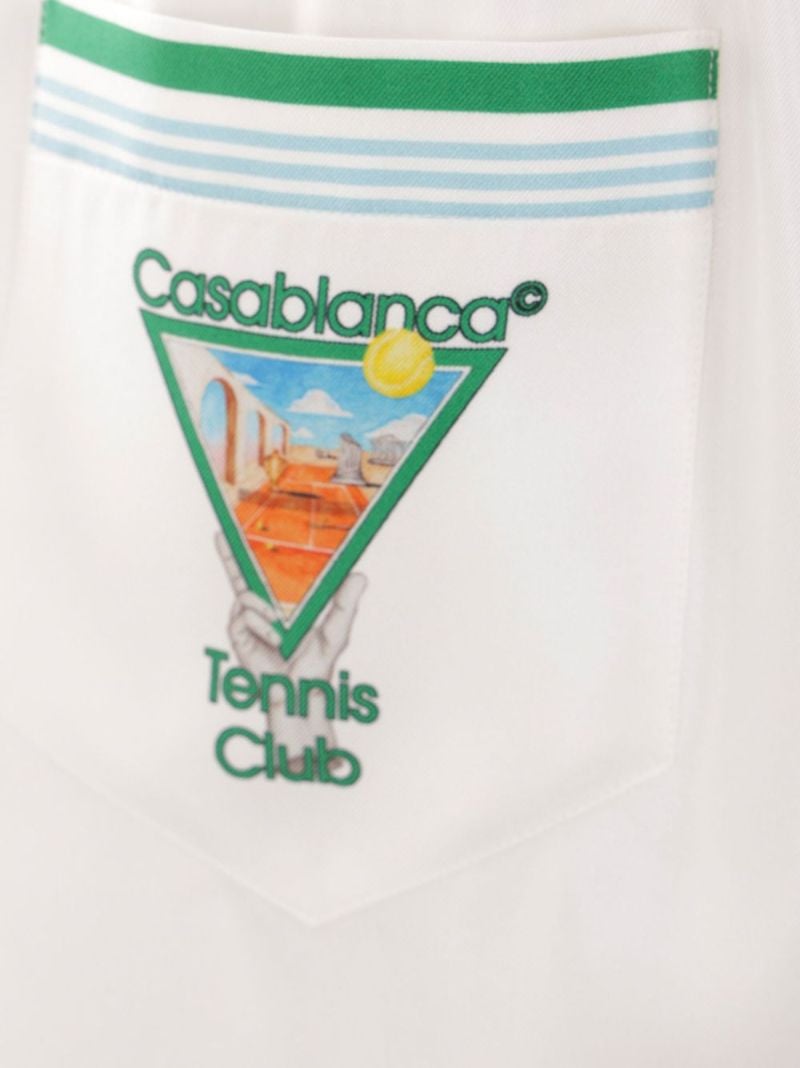 White Metaphysical Tennis Icon Shorts