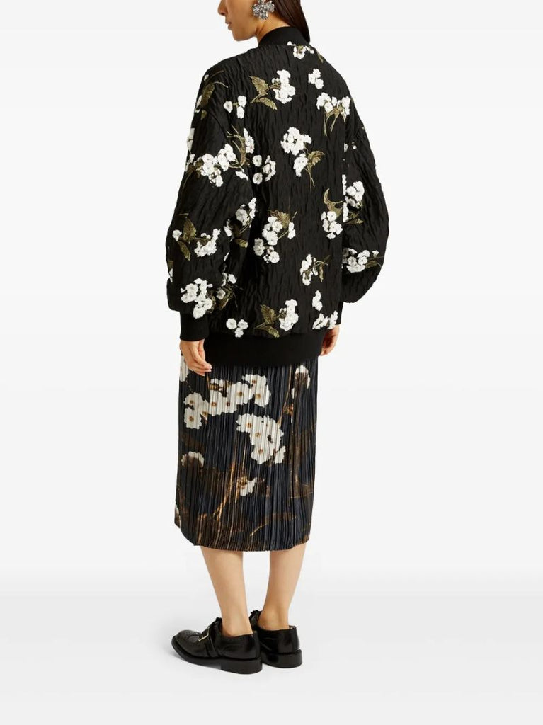 Black Floral-appliquÃ_x0083_Â© Jacket