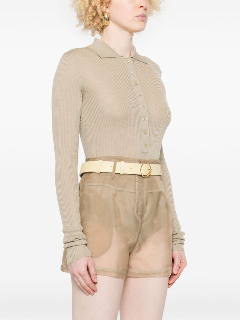 Neutrals Buttoned-up Bodysuit