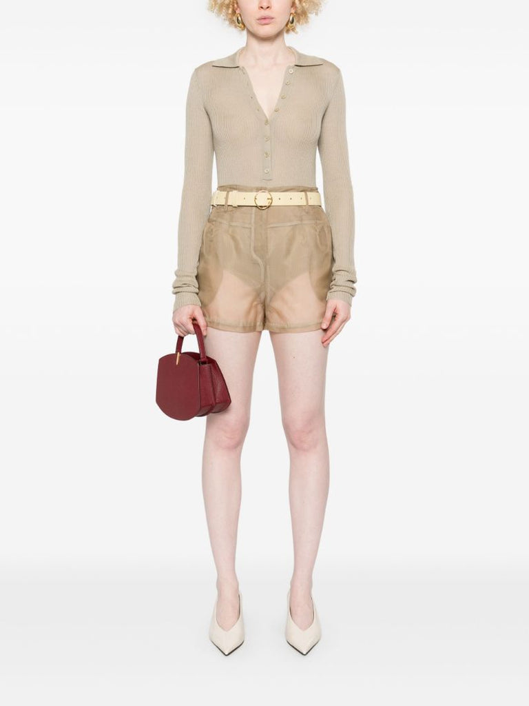 Neutrals Buttoned-up Bodysuit