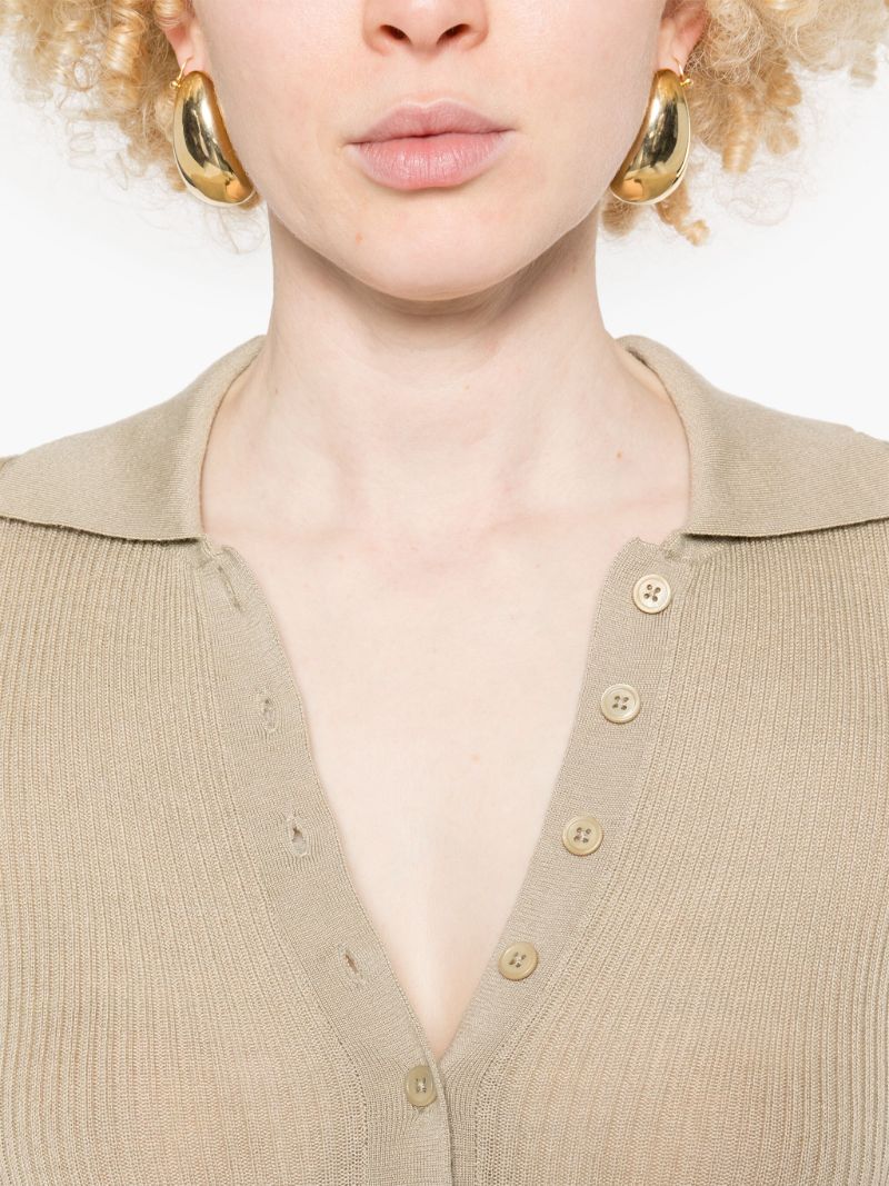 Neutrals Buttoned-up Bodysuit