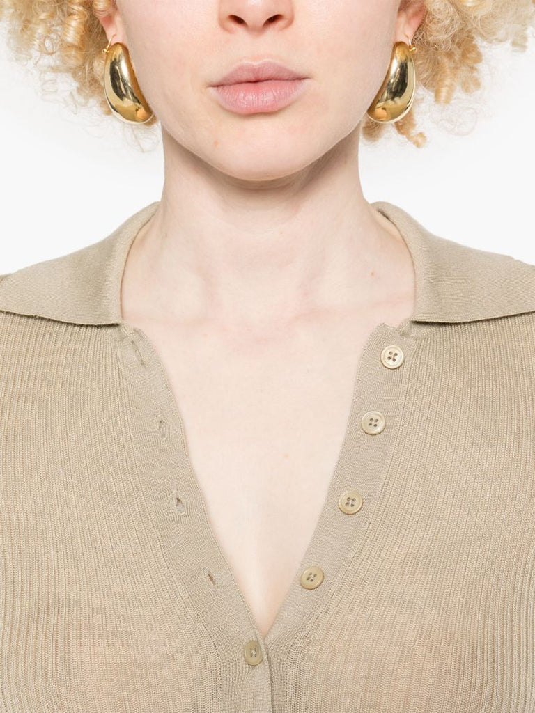Neutrals Buttoned-up Bodysuit