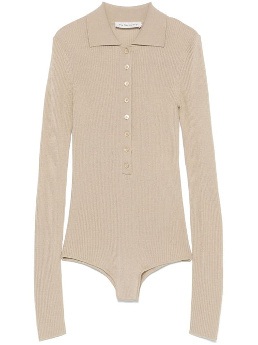 Neutrals Buttoned-up Bodysuit