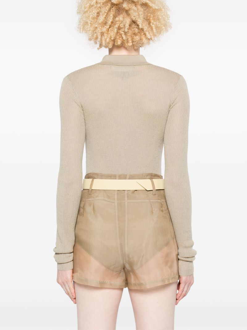 Neutrals Buttoned-up Bodysuit