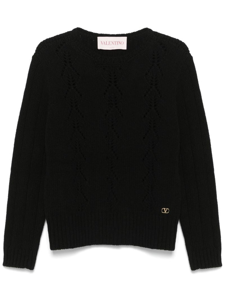 Black Vlogo Signature Sweater