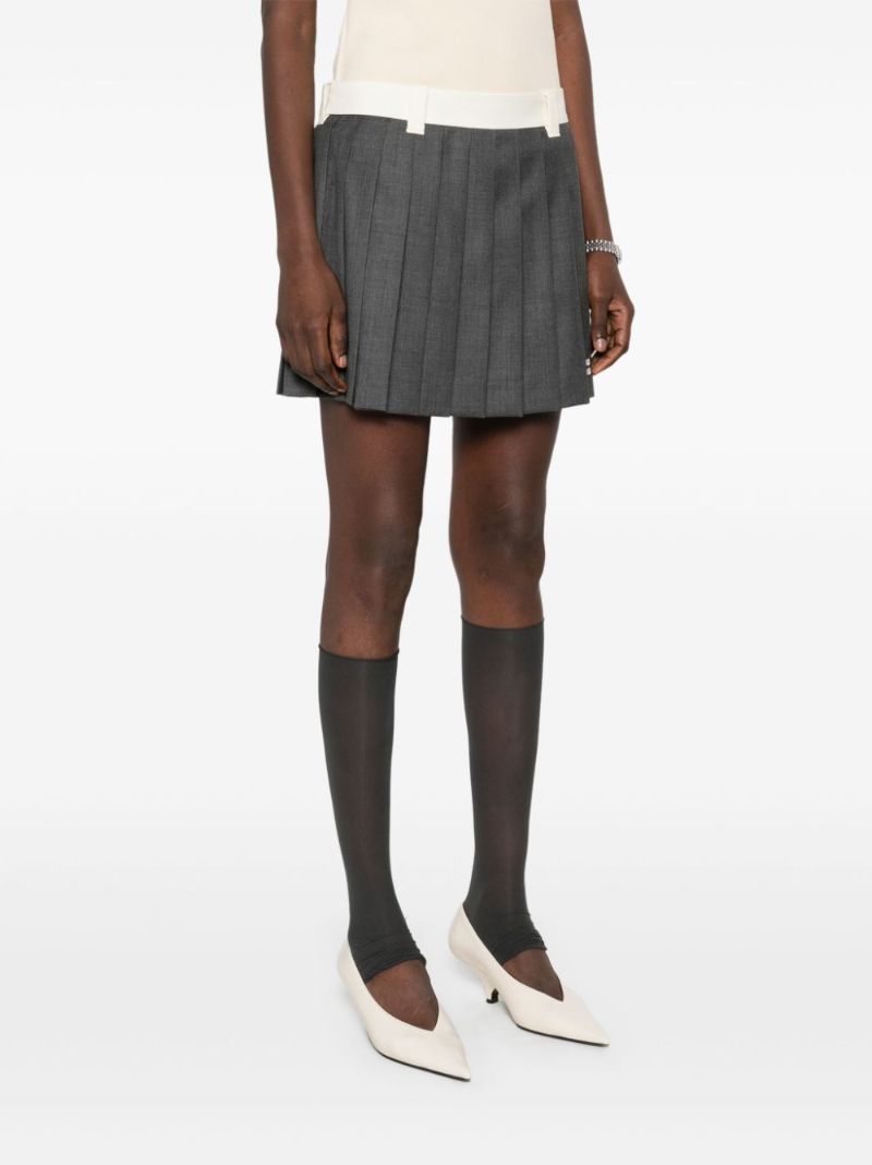 Grey Pleated Mini Skirt