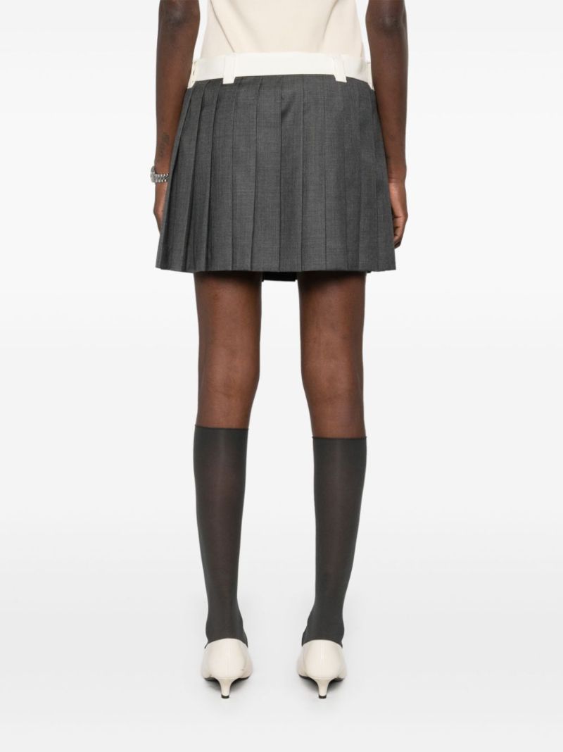Grey Pleated Mini Skirt