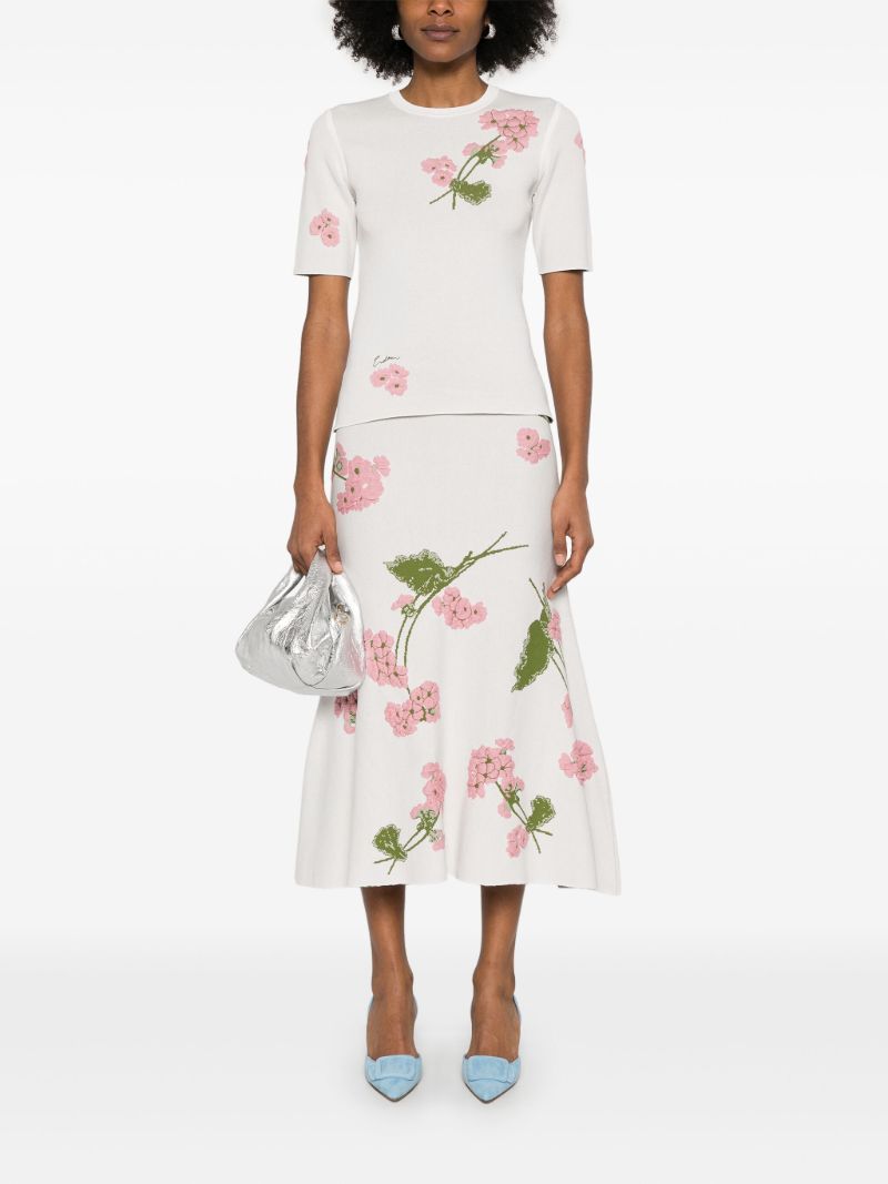 Floral-jacquard T-shirt