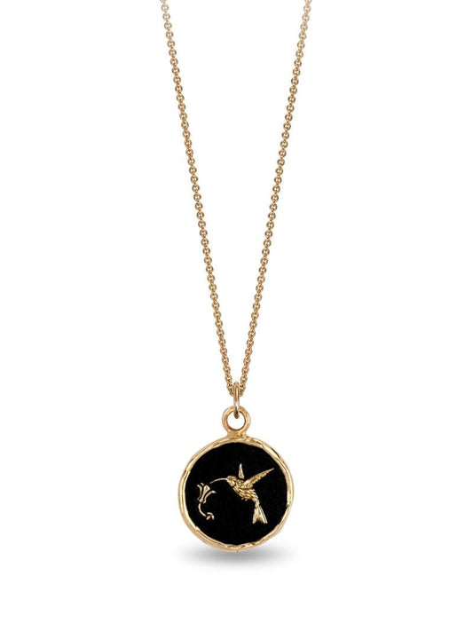 14k Yellow Gold Hummingbird Pendant Charm