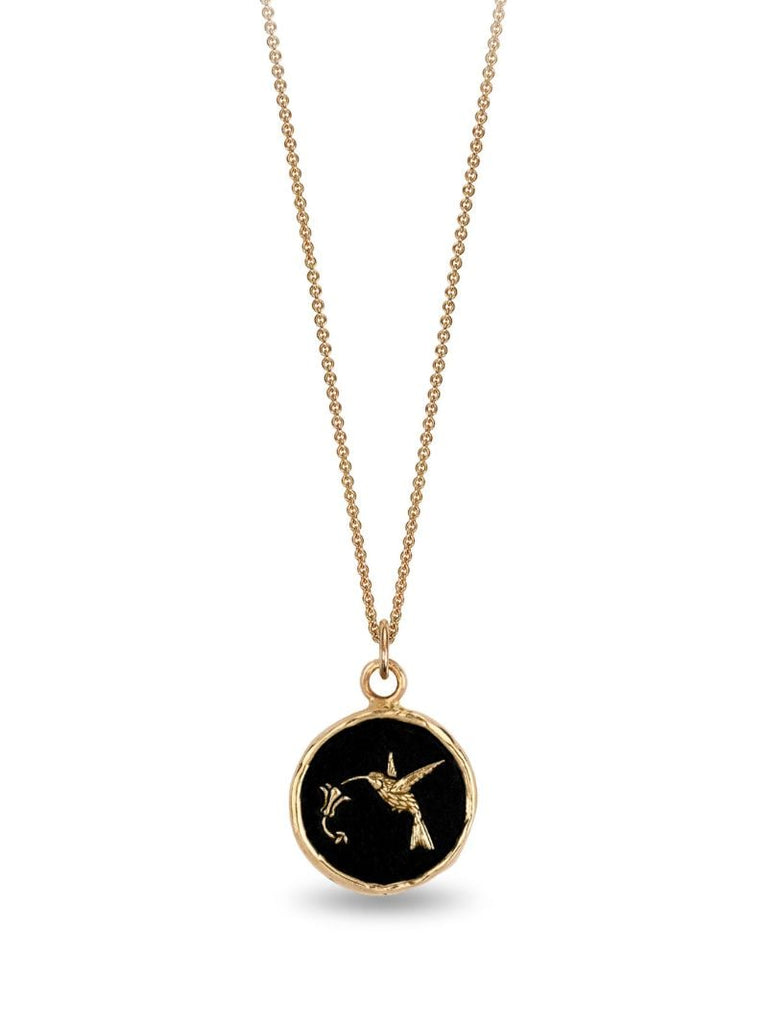 14k Yellow Gold Hummingbird Pendant Charm