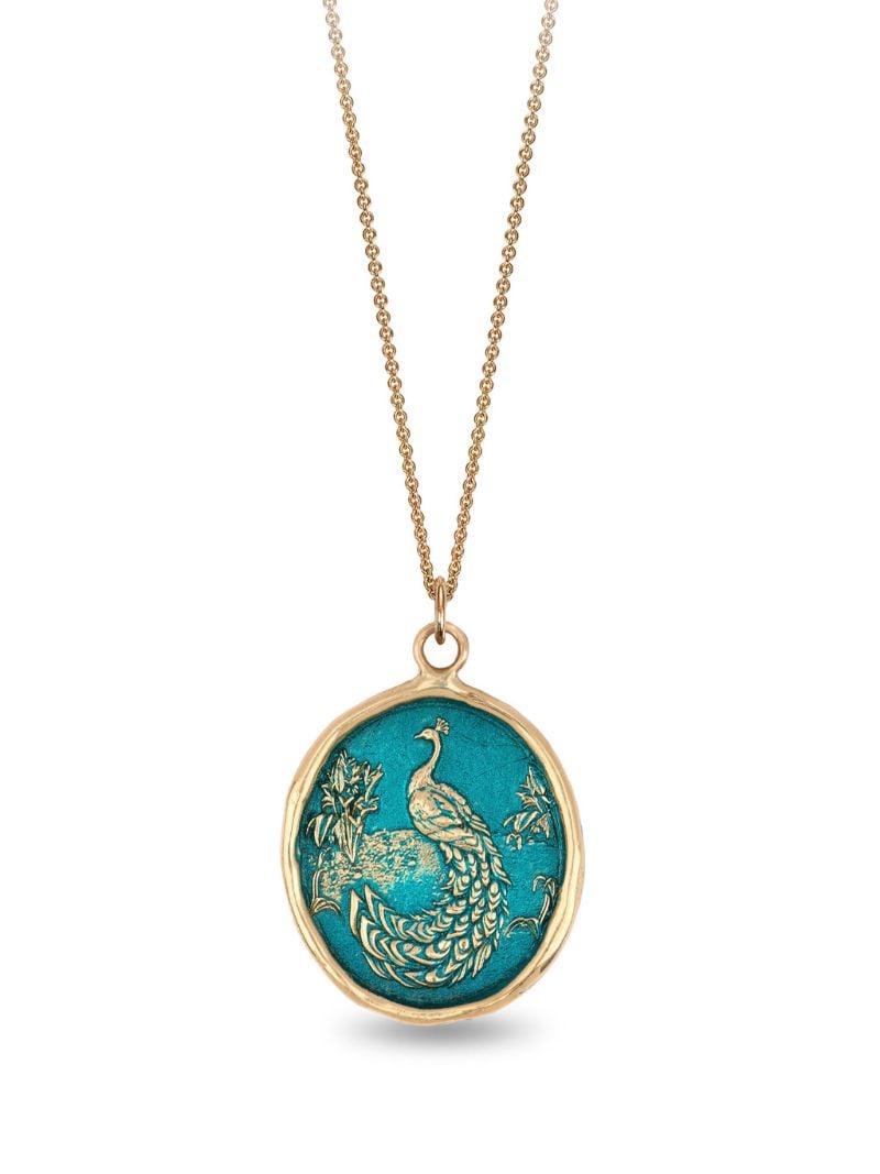 14k Yellow Gold Peacock Pendant Charm