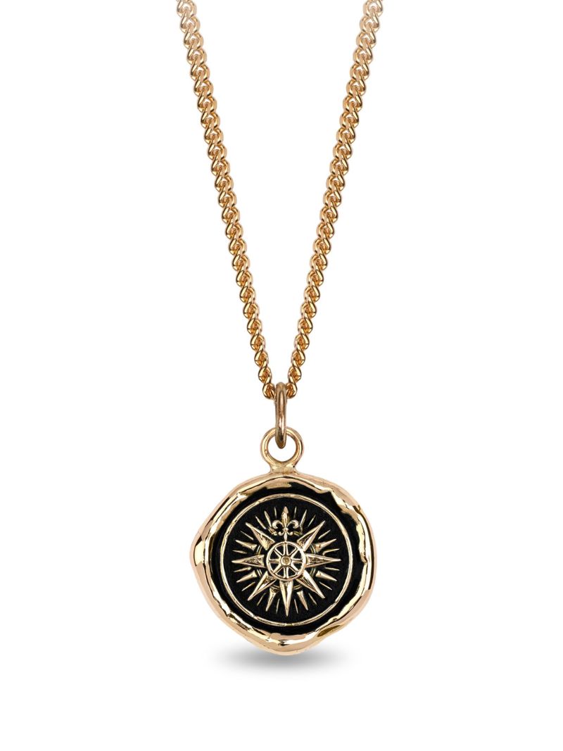 14k Yellow Gold Direction Pendant Charm