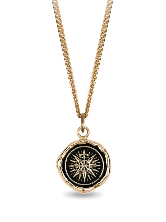 14k Yellow Gold Direction Pendant Charm