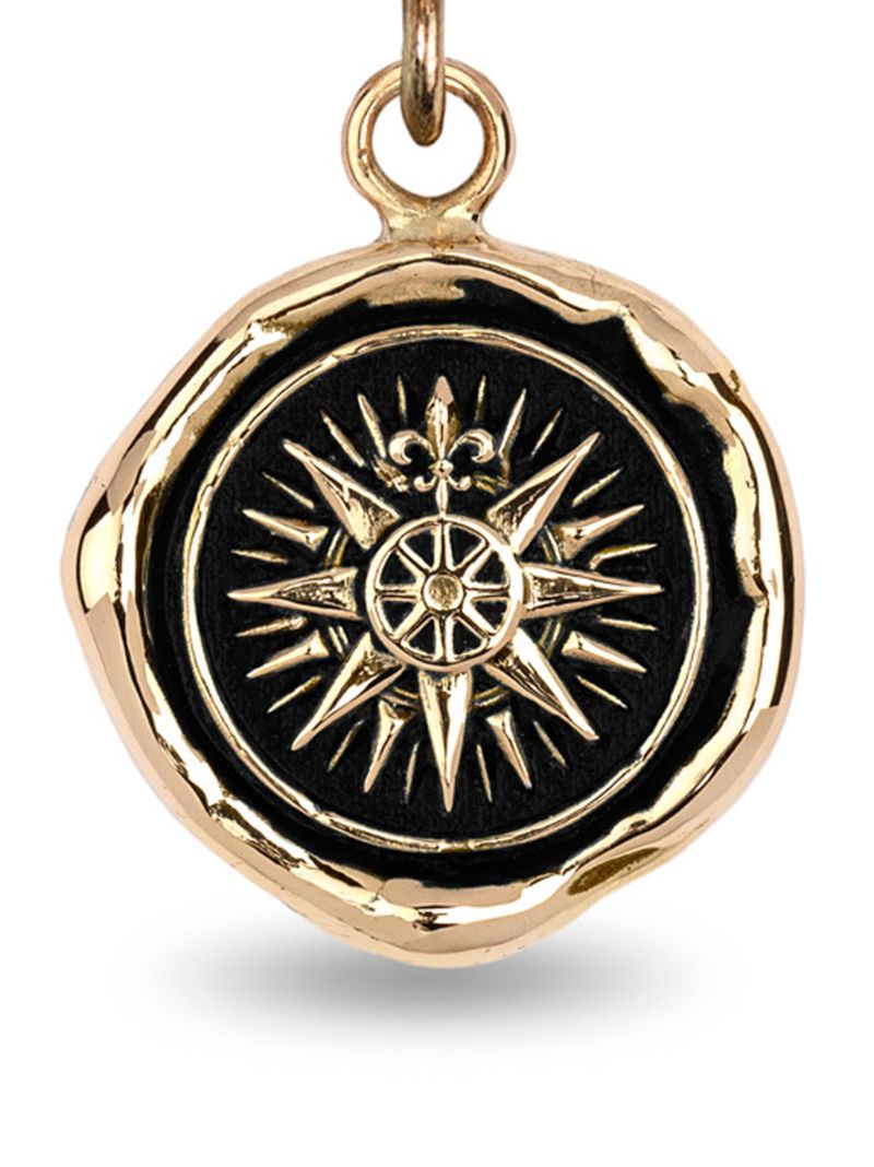 14k Yellow Gold Direction Pendant Charm