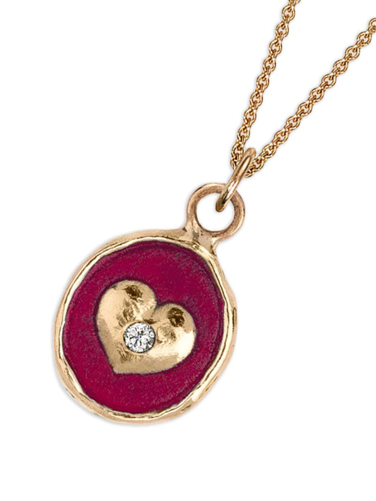 14k Yellow Gold Loving Diamond Pendant Charm