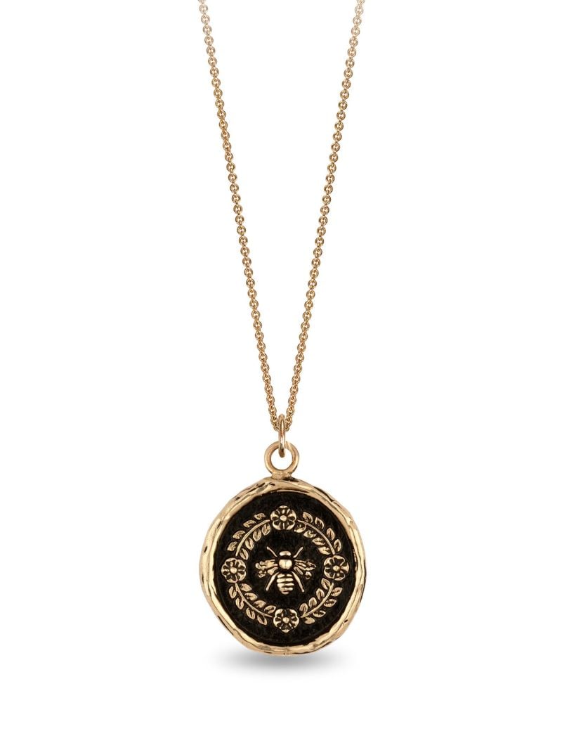 14k Yellow Gold Honeybee Pendant Charm