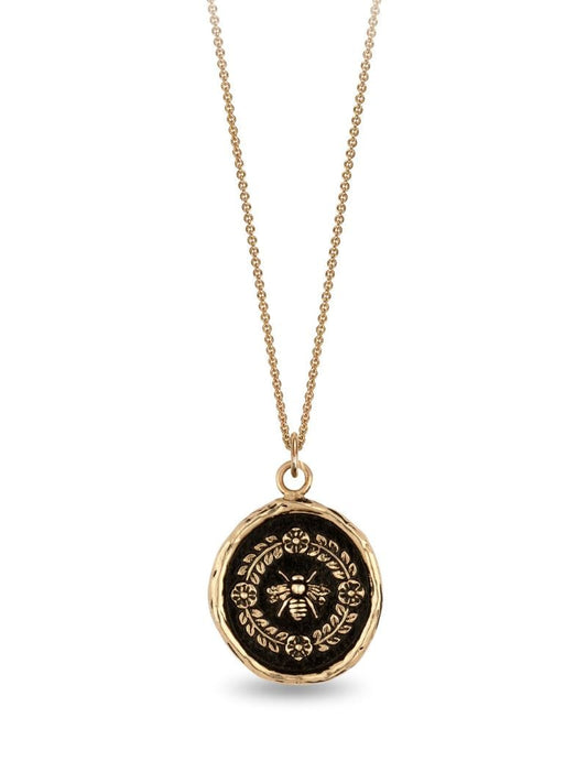 14k Yellow Gold Honeybee Pendant Charm