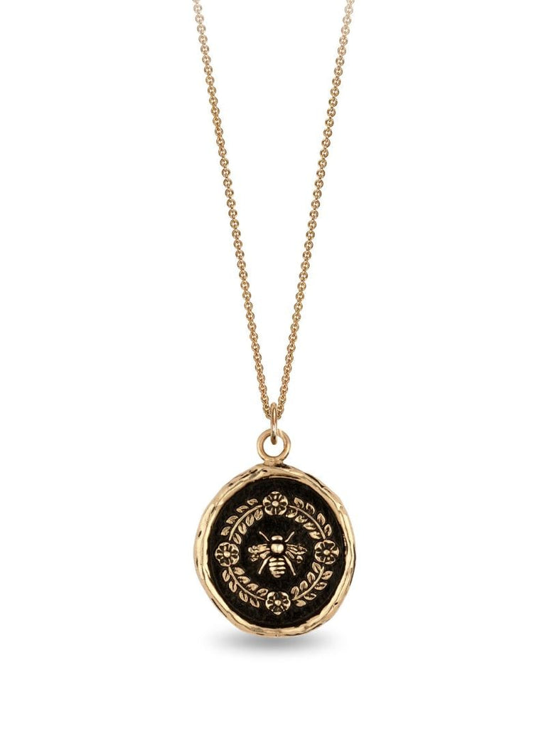 14k Yellow Gold Honeybee Pendant Charm