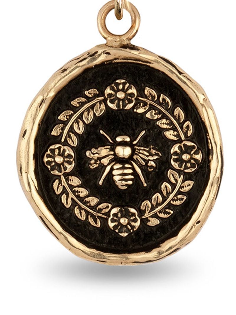 14k Yellow Gold Honeybee Pendant Charm