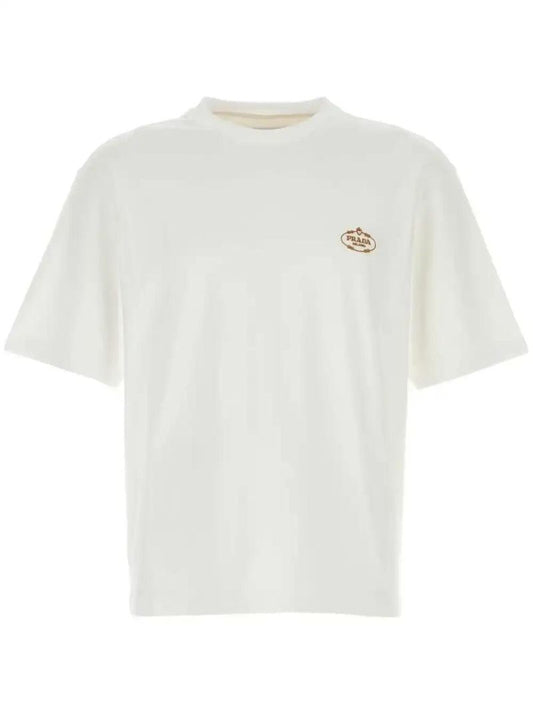 White Logo-embroidered T-shirt